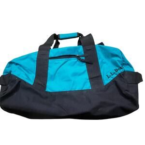 LL BEAN Adventure Duffle Bag Heavy Duty Nylon Blue Travel Large Weekender Gym